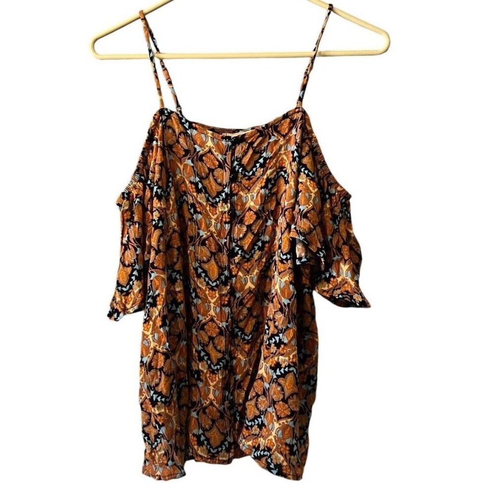 Willow Root Top Blouse Shirt Off‎ Shoulder Women Paisley Size Small Cottagecore